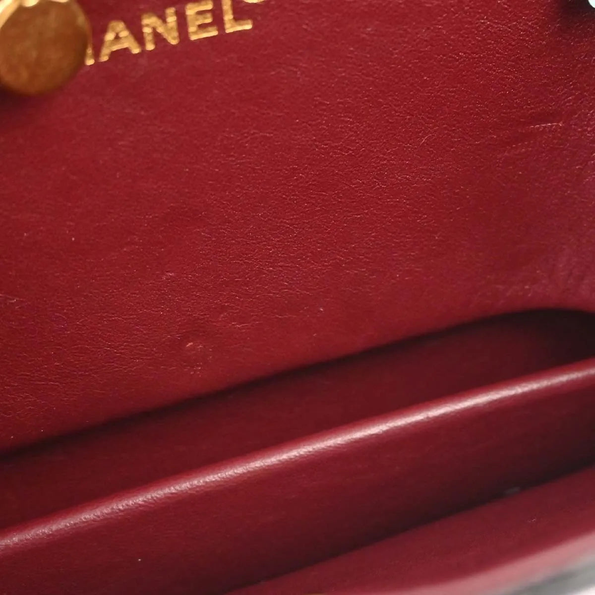 Chanel Vintage Classic Flap Quilted Lambskin Black Leather Shoulder Bag Bag (Pre-Owned)