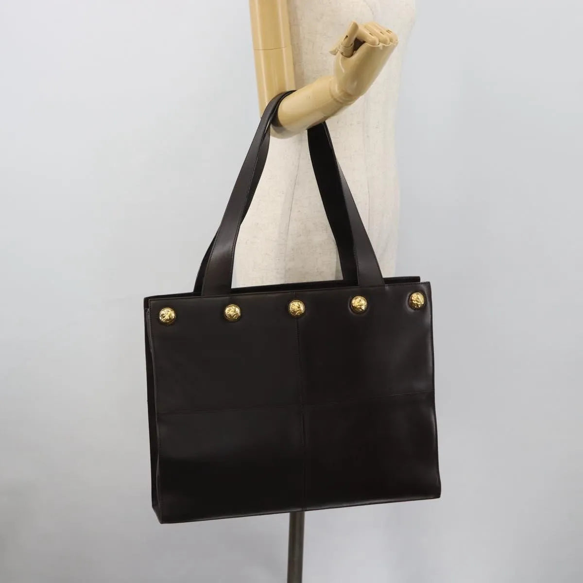 Salvatore Ferragamo Vintage Leather Brown Leather Tote Bag Bag (Pre-Owned)