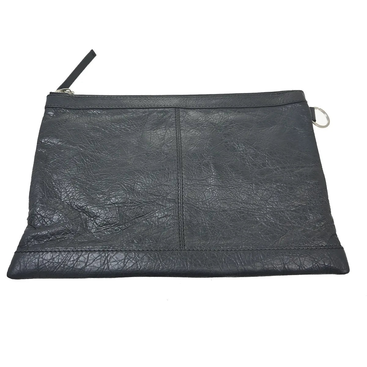 Balenciaga Clip P Leather Gray Leather Clutche & Pouche Bag (Pre-Owned)