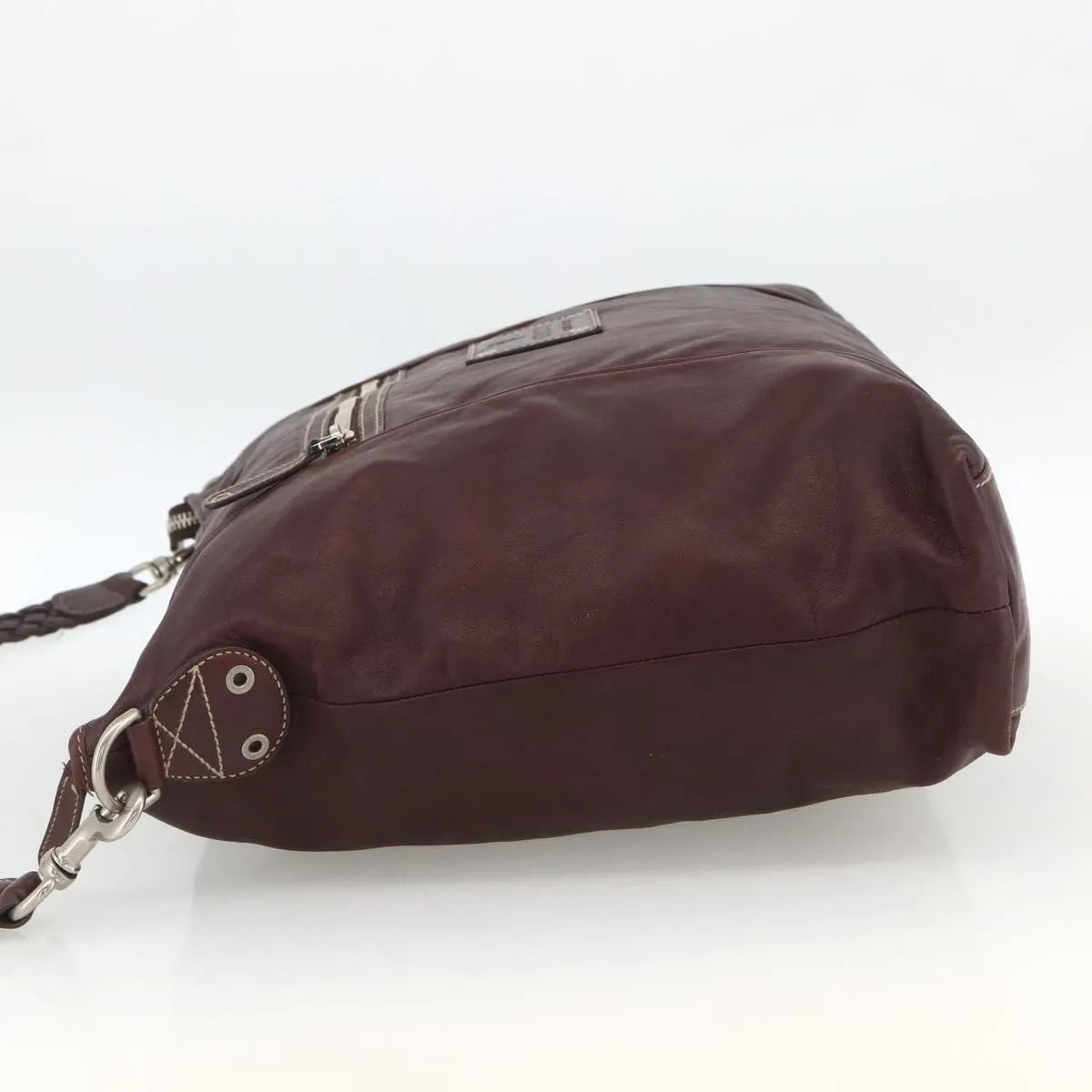 Gucci Logo Crest Messenger Leather Burgundy Leather Shoulder Bag Bag (Pre-Owned)