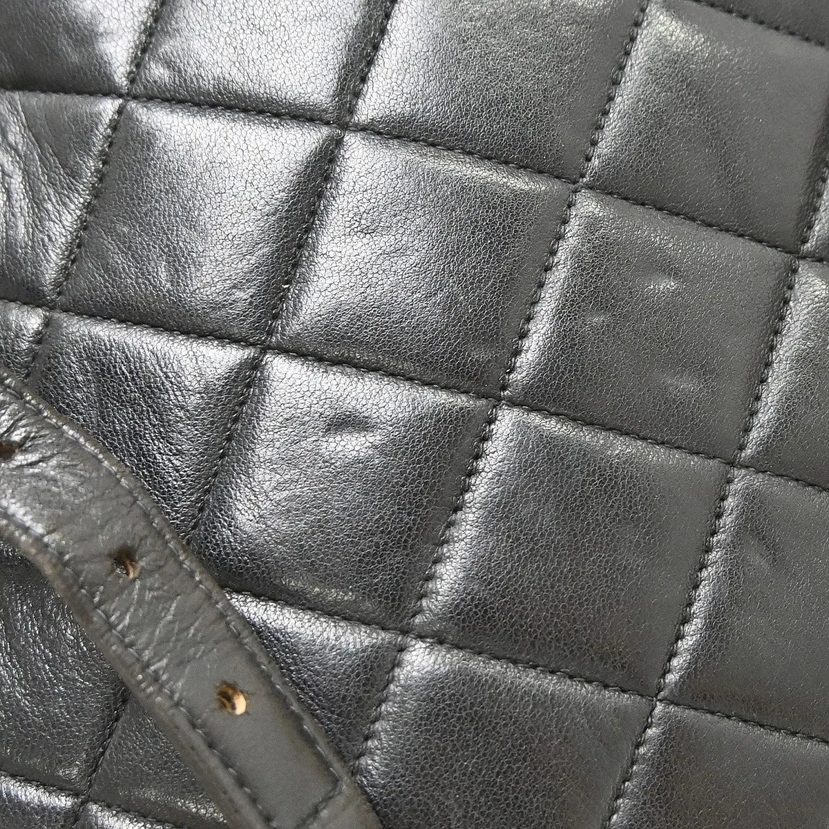 Chanel Duma Drawstring Quilted Leather Black Leather Backpack Bag (Pre-Owned)