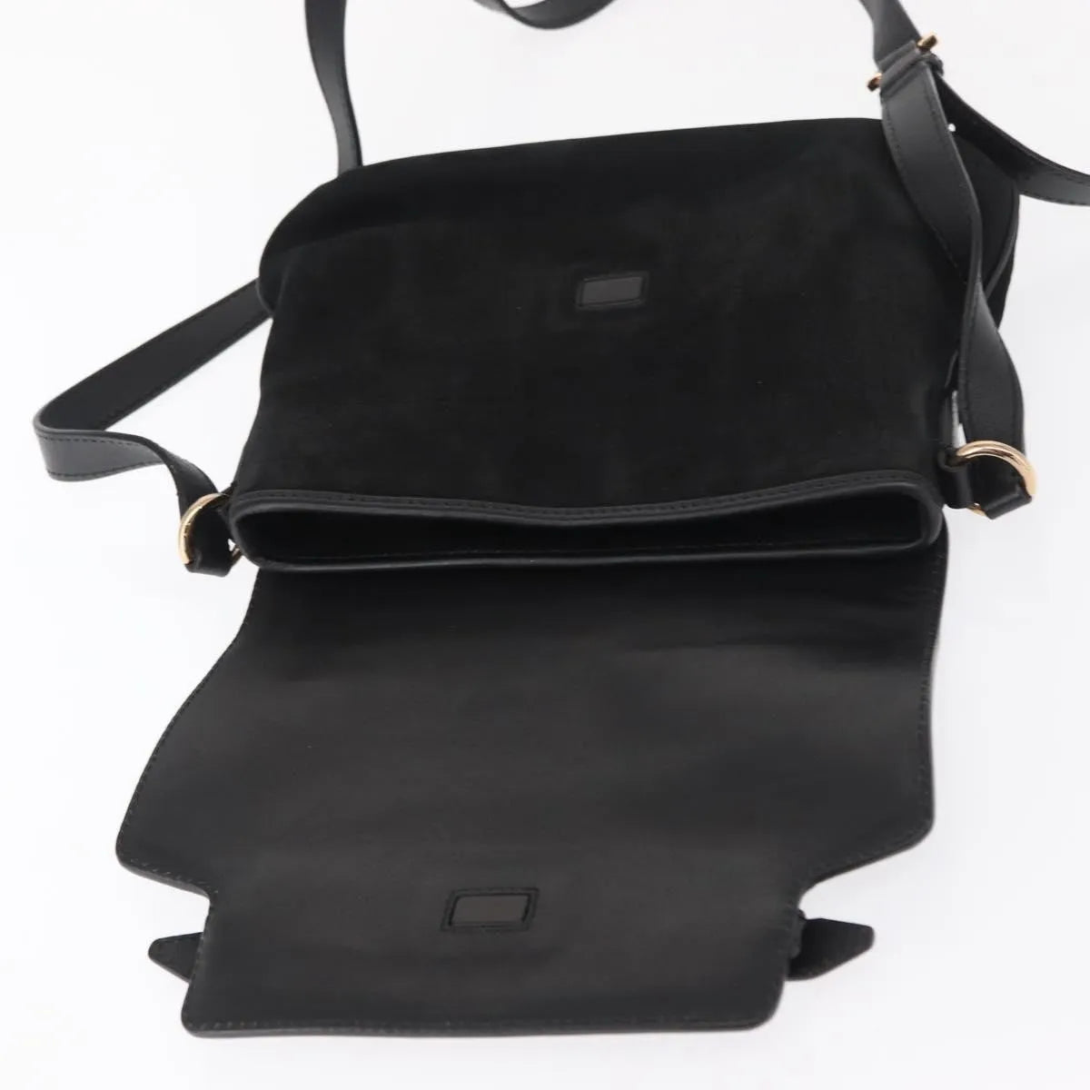 Salvatore Ferragamo Gancini Suede Black Suede Shoulder Bag Bag (Pre-Owned)