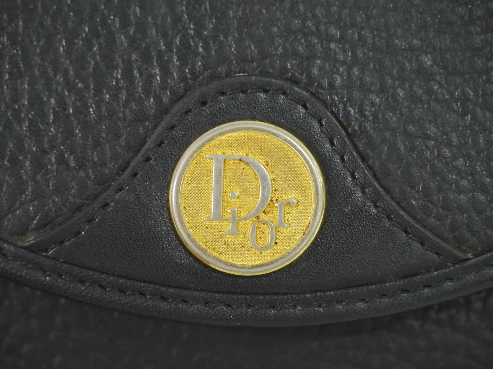 Christian Dior Vintage Leather Black Leather Shoulder Bag Bag (Pre-Owned)
