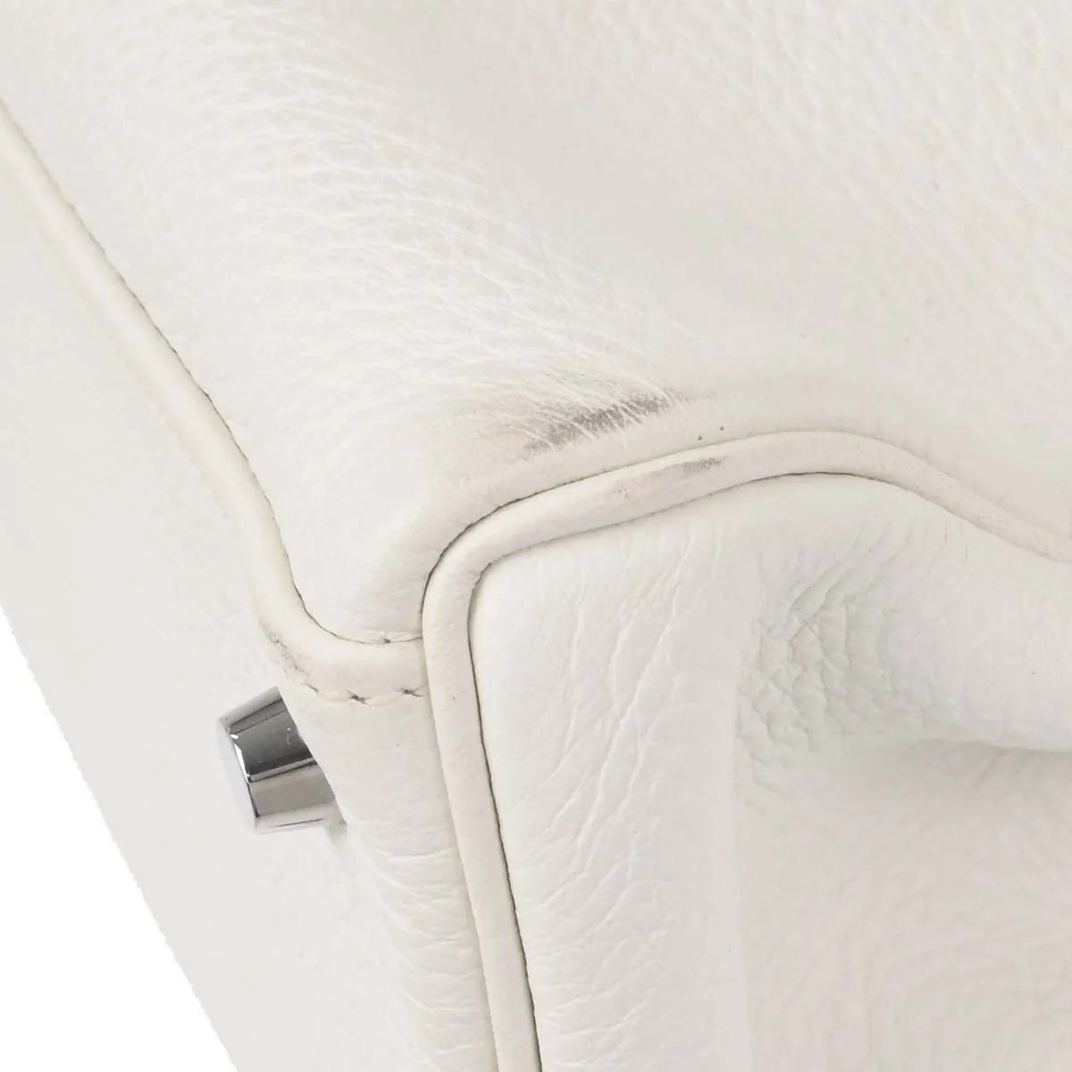 Hermes Kelly Retourne Clémence Taurillon White Leather Handbag (Pre-Owned)