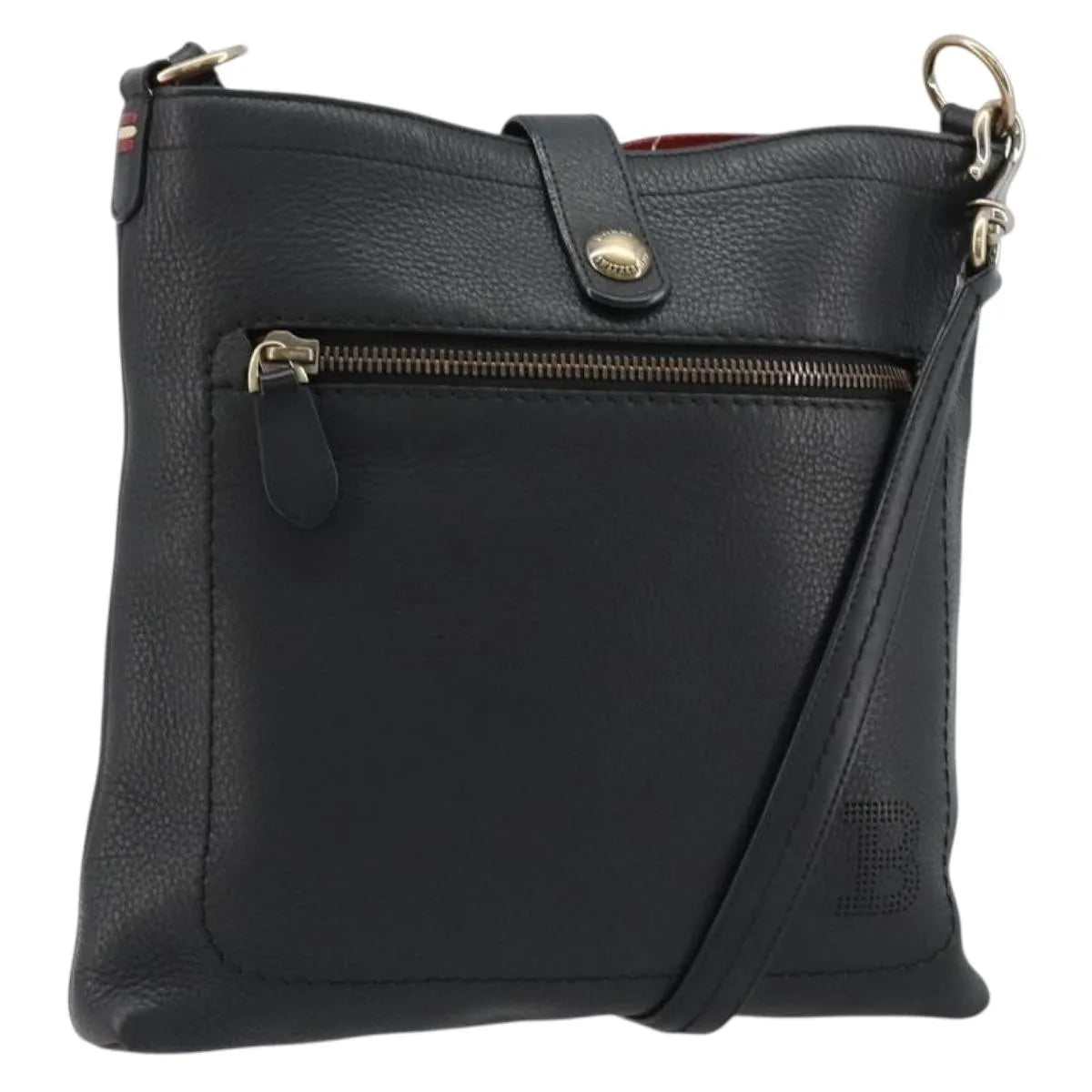 Bally Vintage Leather Black Leather Shoulder Bag Bag (Pre-Owned)