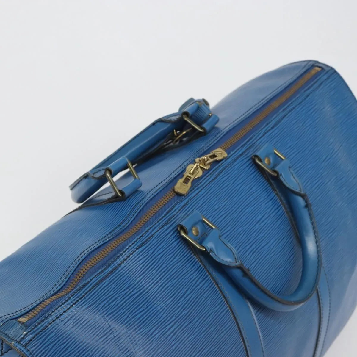 Louis Vuitton Keepall Epi Blue Leather Travel Bag Bag (Pre-Owned)