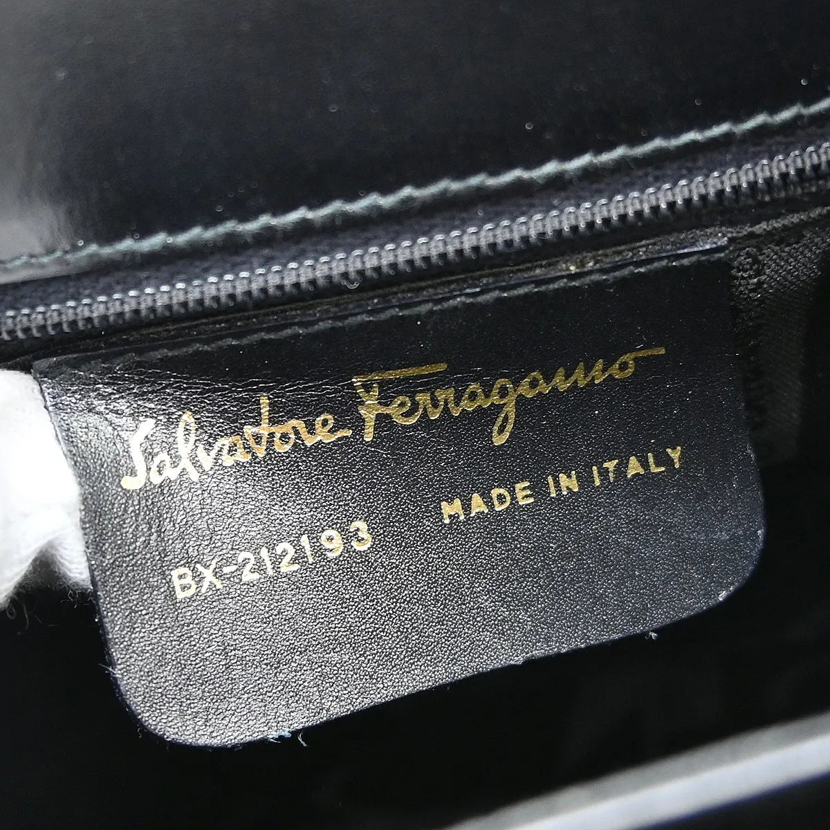 Salvatore Ferragamo Gancini Convertible Top Handle Leather Black Leather Handbag (Pre-Owned)