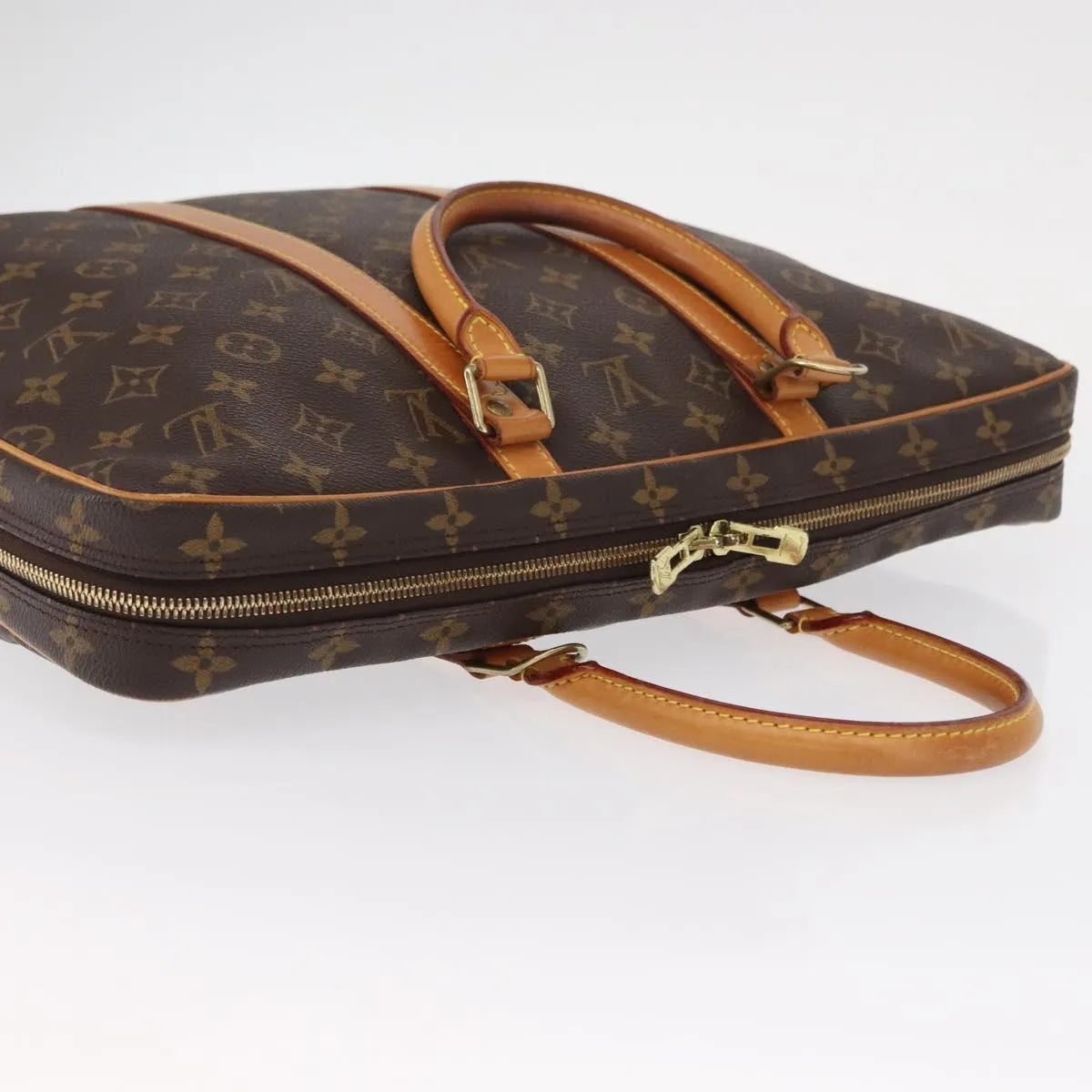 Louis Vuitton Porte Documents Voyage Monogram Canvas Brown Canvas Briefcase Bag (Pre-Owned)