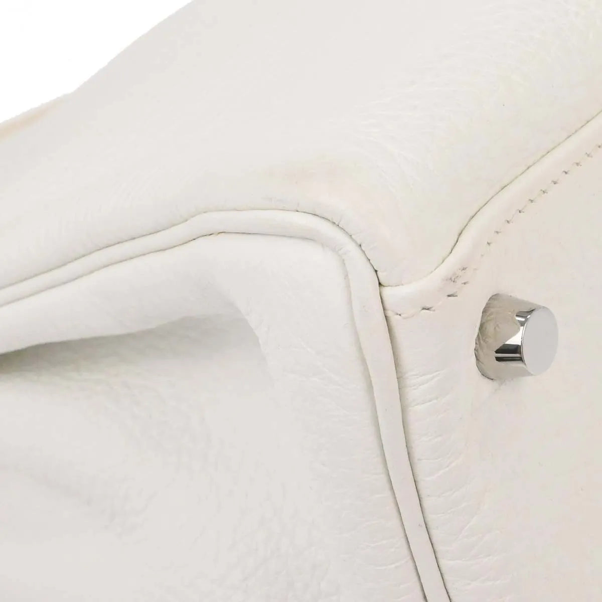Hermes Kelly Retourne Clémence Taurillon White Leather Handbag (Pre-Owned)