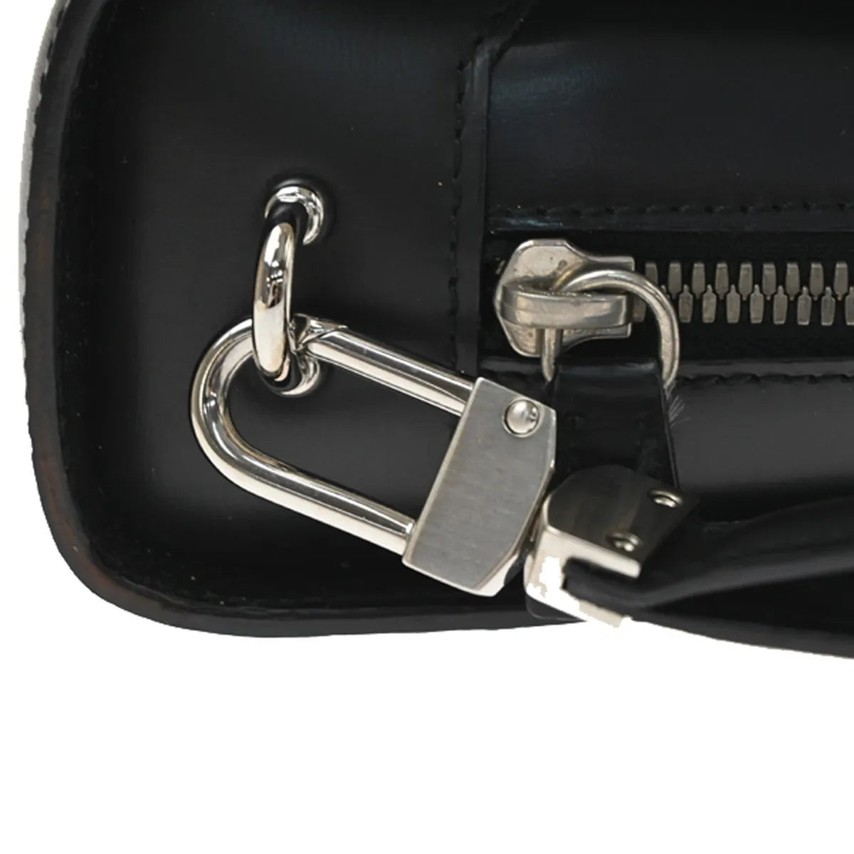 Cartier Pouch With A Handle Box Calf Black Leather Clutche & Pouche Bag (Pre-Owned)