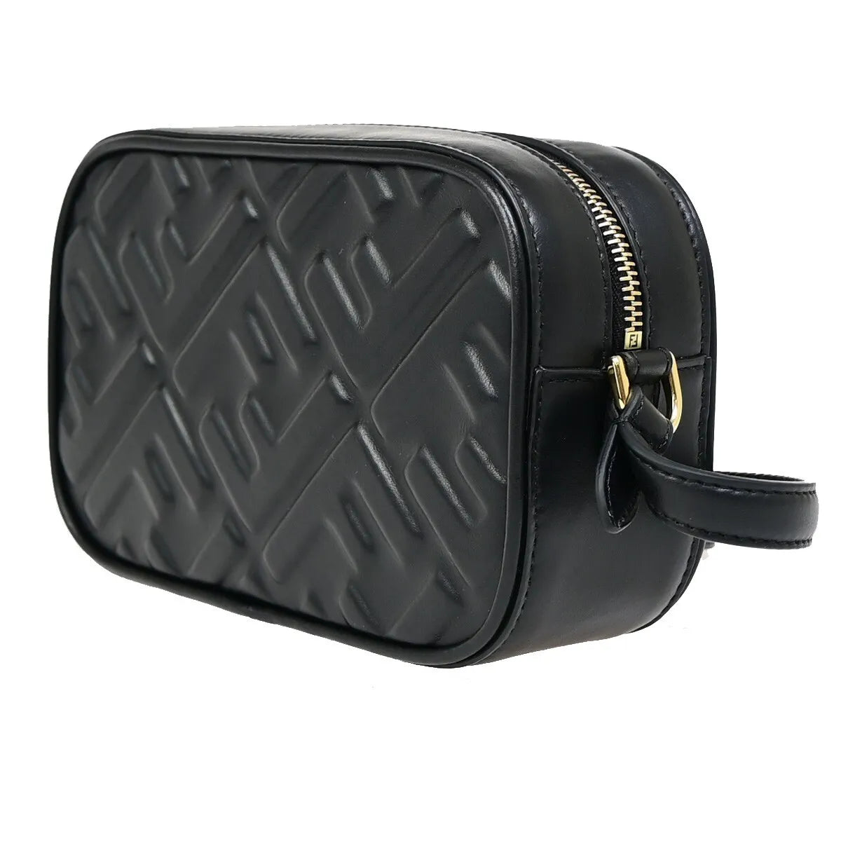 Fendi Camera Zucca Embossed Leather Black Leather Handbag (Pre-Owned)