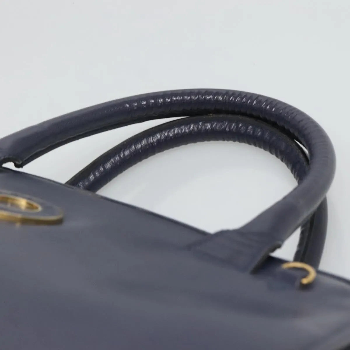 Celine Circle Logo Leather Blue Leather Handbag (Pre-Owned)