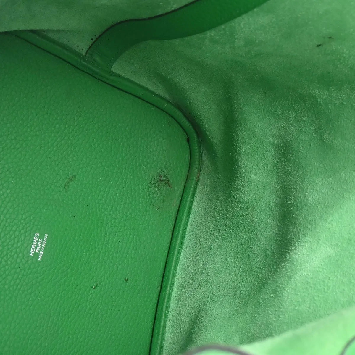 Hermes Picotin Lock Clemence Green Leather Handbag (Pre-Owned)