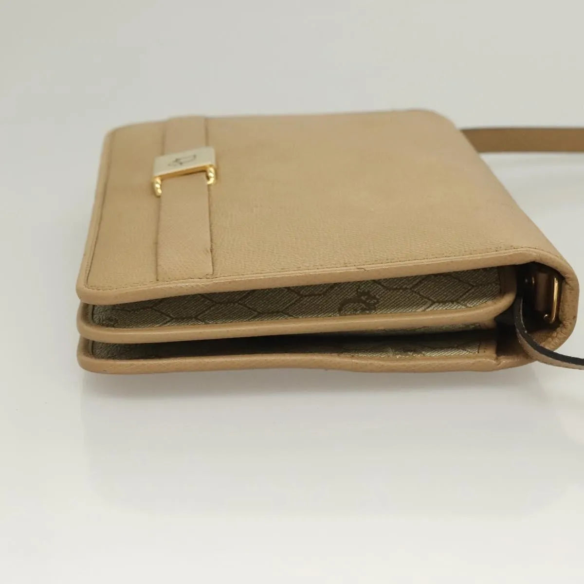 Christian Dior Vintage Leather Beige Leather Shoulder Bag Bag (Pre-Owned)