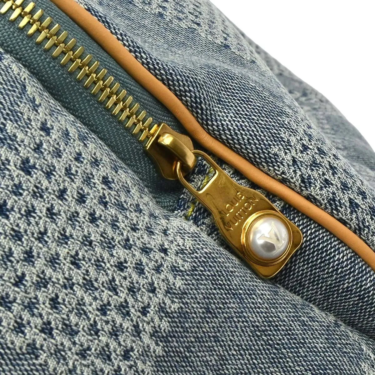 Louis Vuitton Montsouris Denim Blue Denim_Jeans Backpack Bag (Pre-Owned)