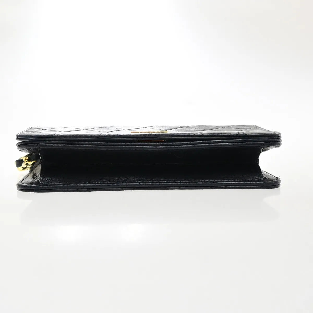 Chanel Vintage Full Flap Quilted Lambskin Black Leather Shoulder Bag Bag (Pre-Owned)