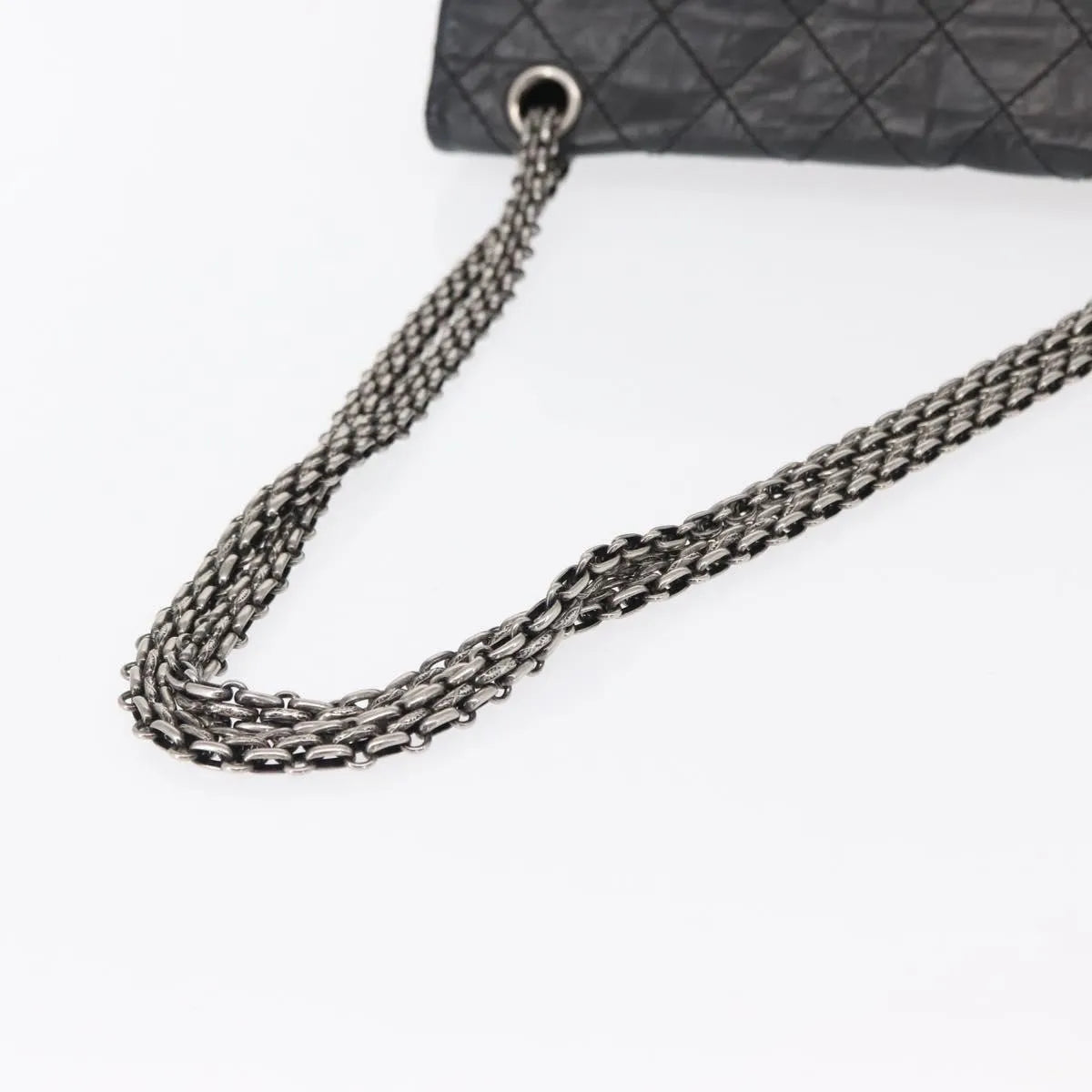 Chanel Reissue 2.55 Flap Quilted Aged Calfskin Black Leather Handbag (Pre-Owned)