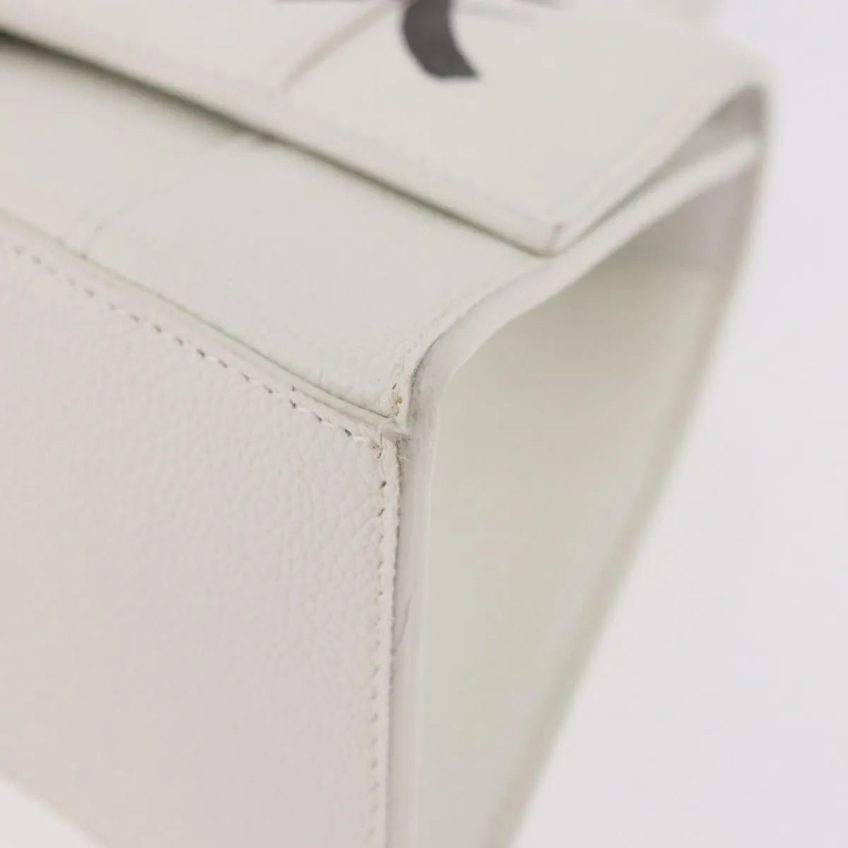 Balenciaga Hourglass Top Handle Leather White Leather Handbag (Pre-Owned)