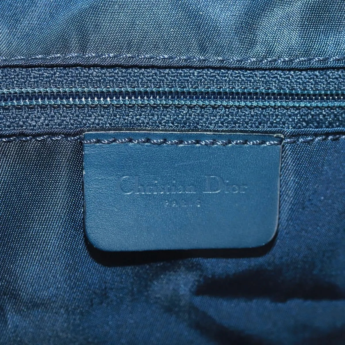 Christian Dior Vintage Trotter Boston Diorissimo Canvas Navy Canvas Handbag (Pre-Owned)