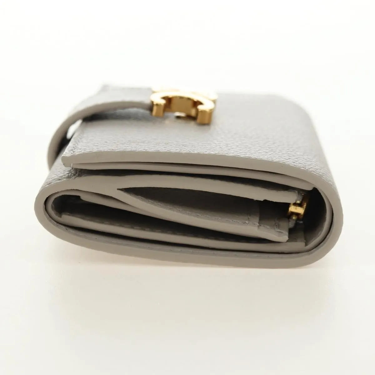 Celine Triomphe Trifold Leather Beige Leather Wallets Accessory (Pre-Owned)
