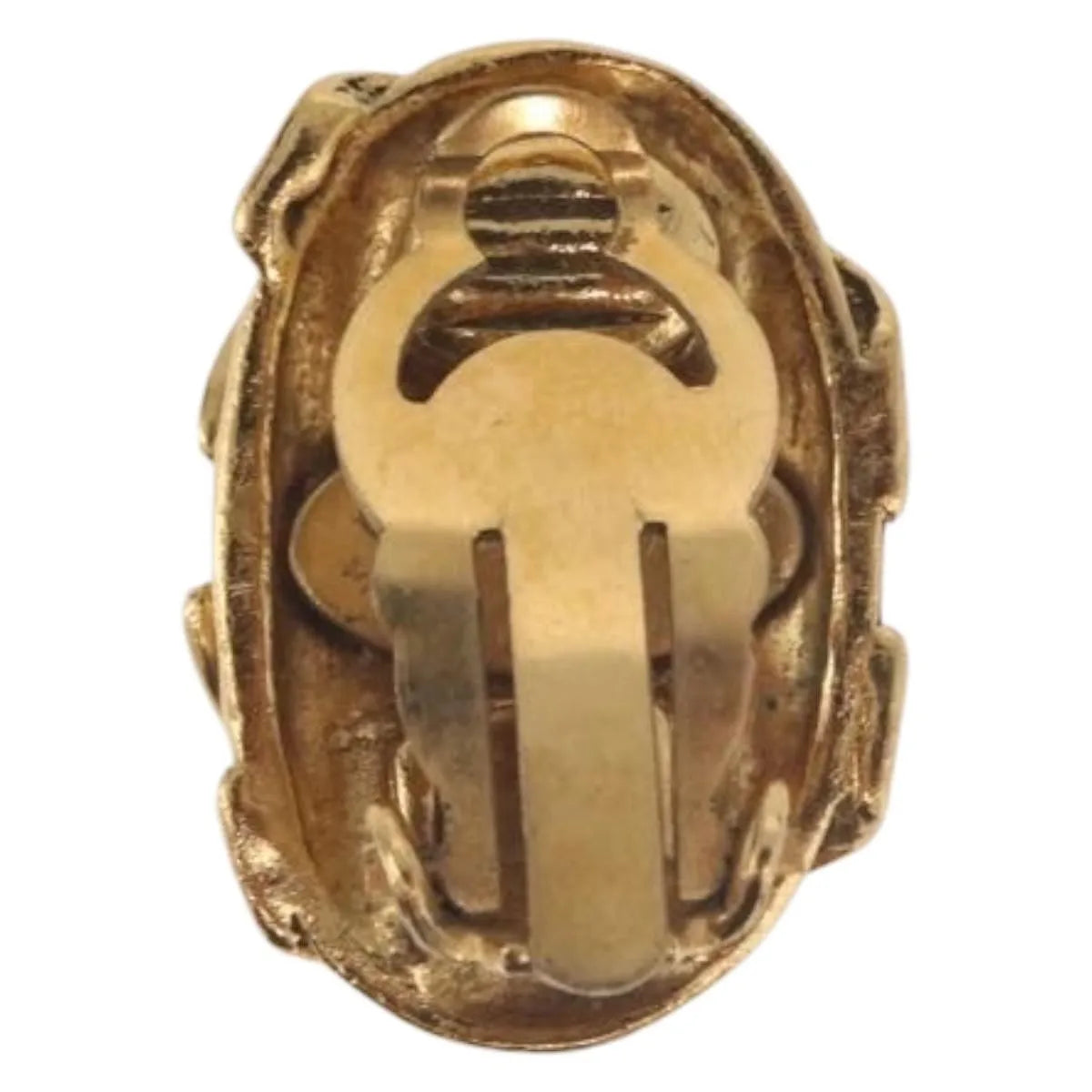 Chanel Cc Clip On Metal Gold Metal Earrings Jewelry (Pre-Owned)
