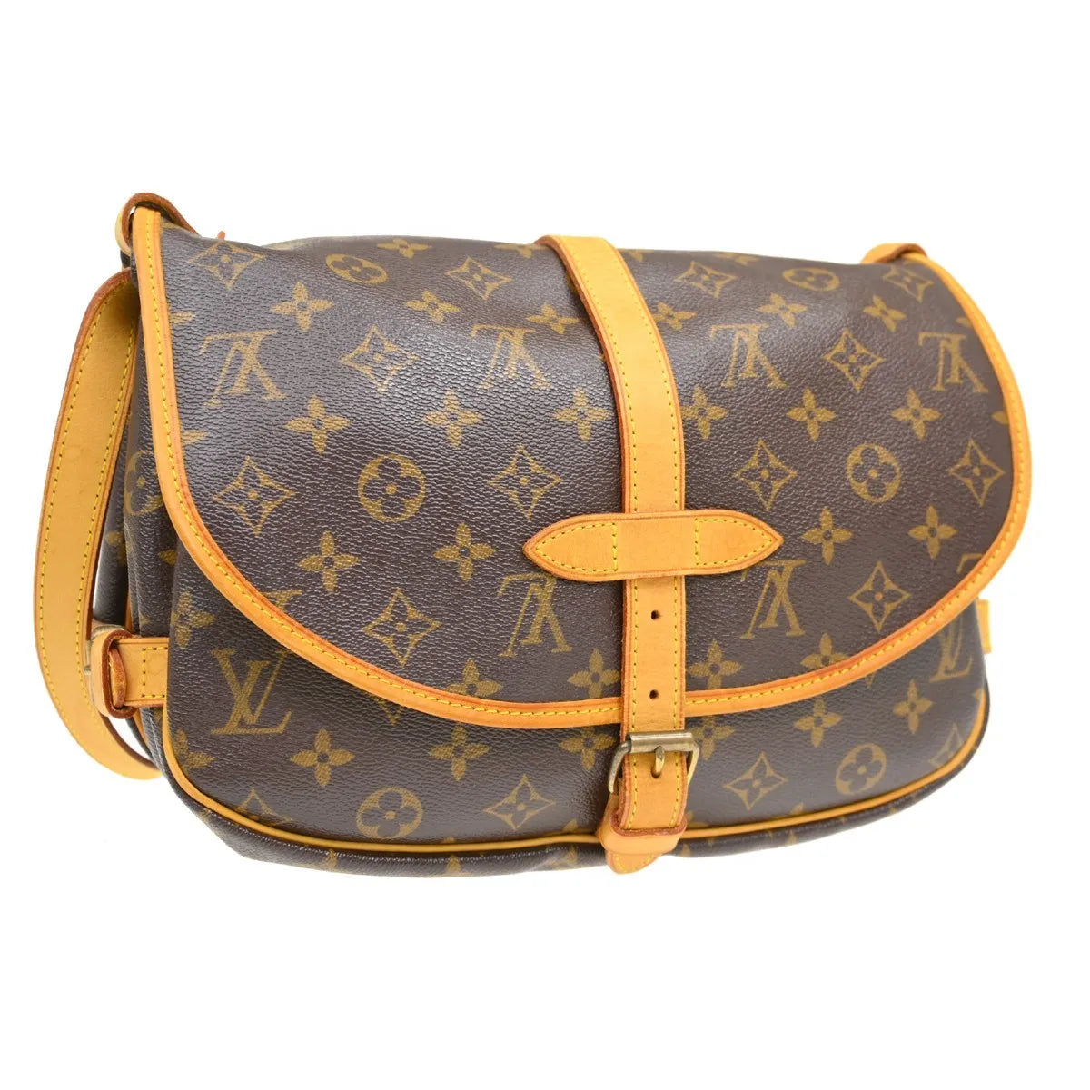 Louis Vuitton Saumur Monogram Canvas Brown Canvas Shoulder Bag Bag (Pre-Owned)