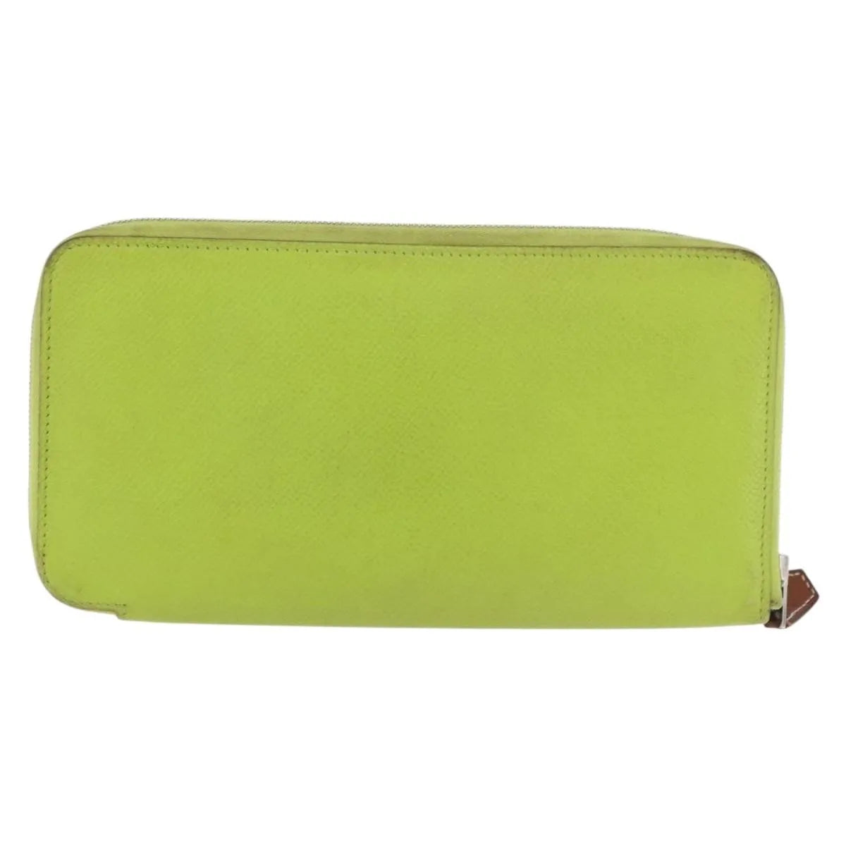 Hermes Azap Zip Around Wristlet Wallet With Lucky Strap Epsom Green Leather Wallets Accessory (Pre-Owned)