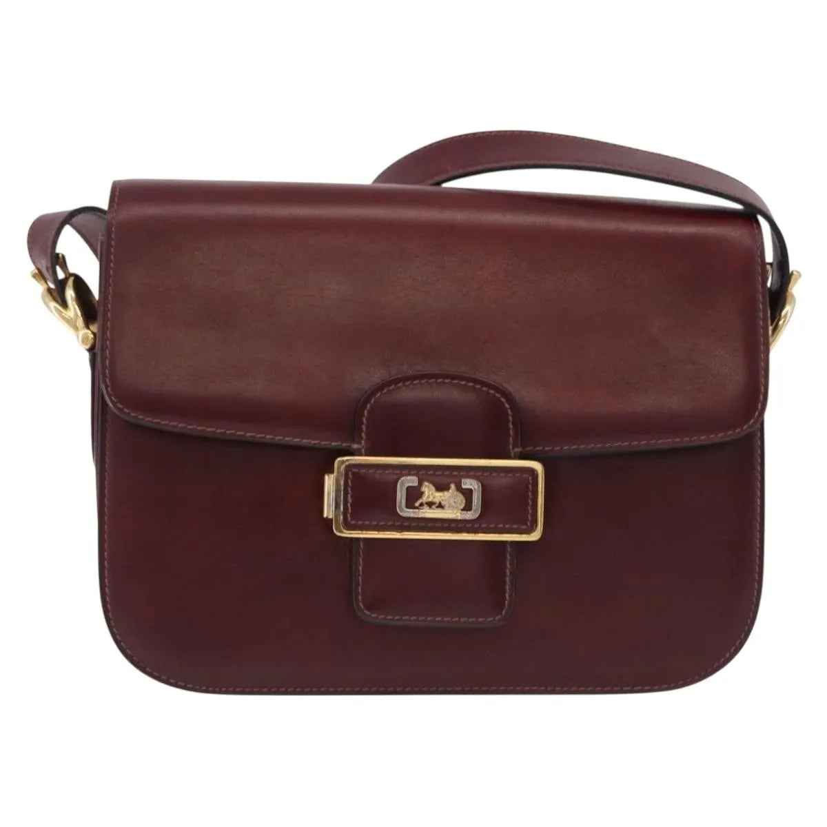 Celine Horse Carriage Leather Burgundy Leather Shoulder Bag Bag (Pre-Owned)
