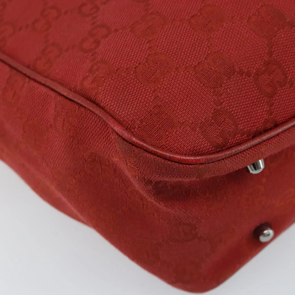 Gucci Vintage Open Tote Gg Canvas And Leather Red Canvas Tote Bag Bag (Pre-Owned)