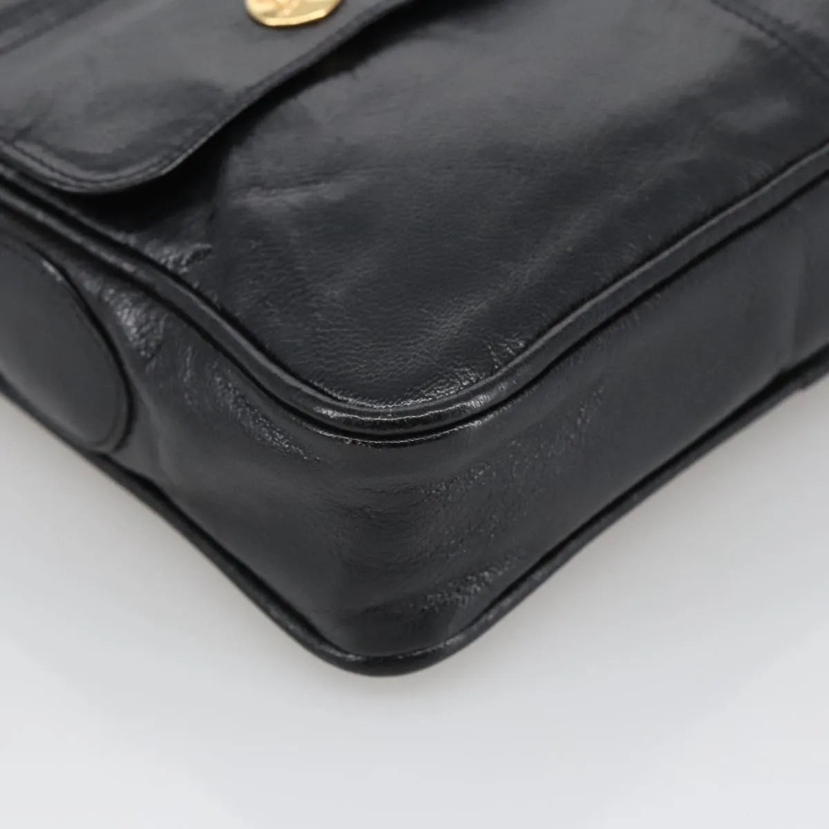 Celine Vintage Leather Black Leather Shoulder Bag Bag (Pre-Owned)