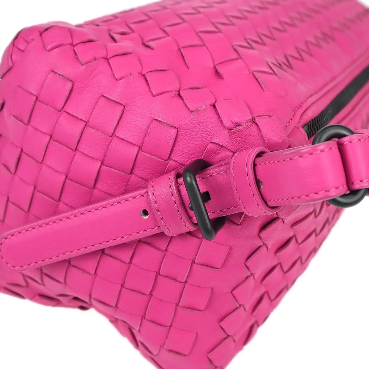 Bottega Veneta Intrecciato Leather Pink Leather Handbag (Pre-Owned)