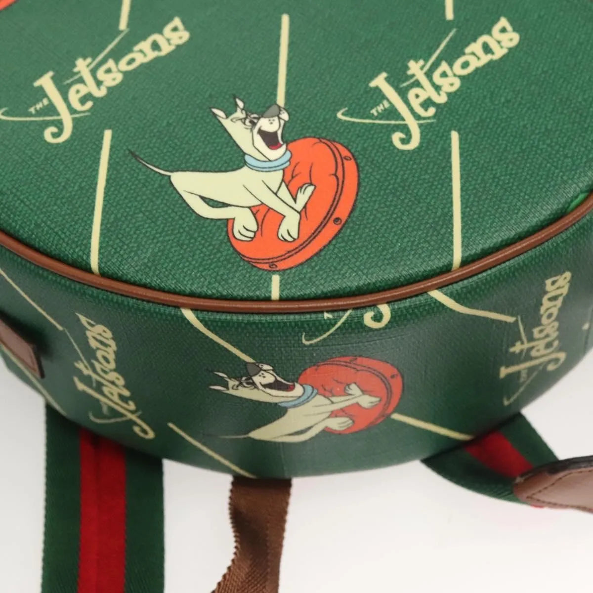 Gucci The Jetsons Web Sherry Line Roun Jetsons Web Sherry Line Pvc Green Pvc Backpack Bag (Pre-Owned)