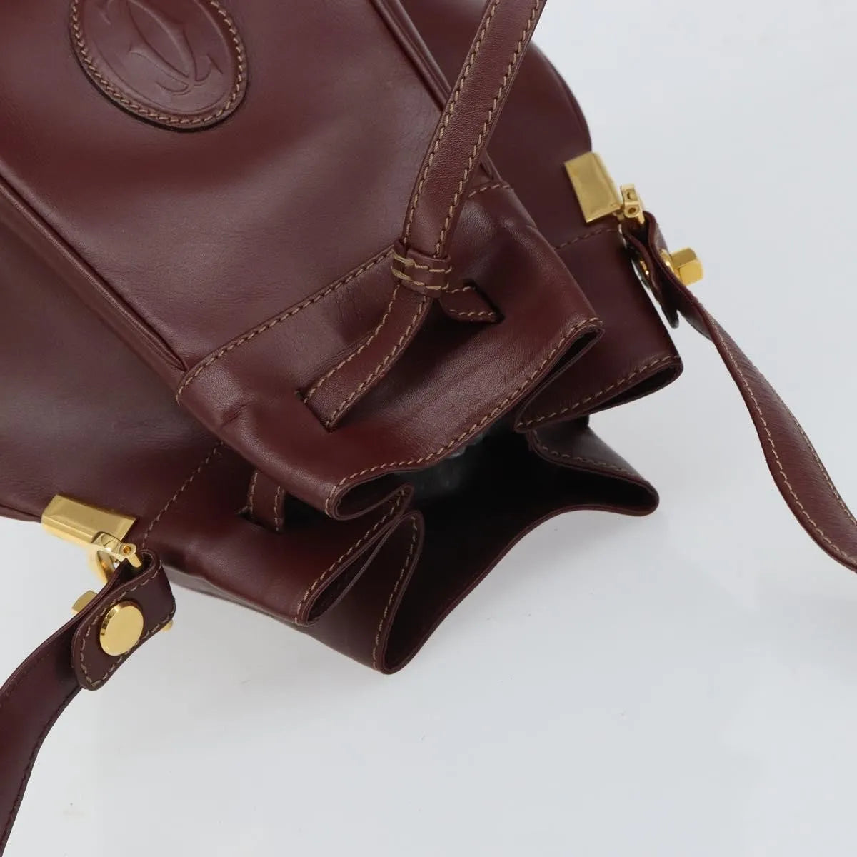 Cartier Must De Cartier Leather Burgundy Leather Shoulder Bag Bag (Pre-Owned)