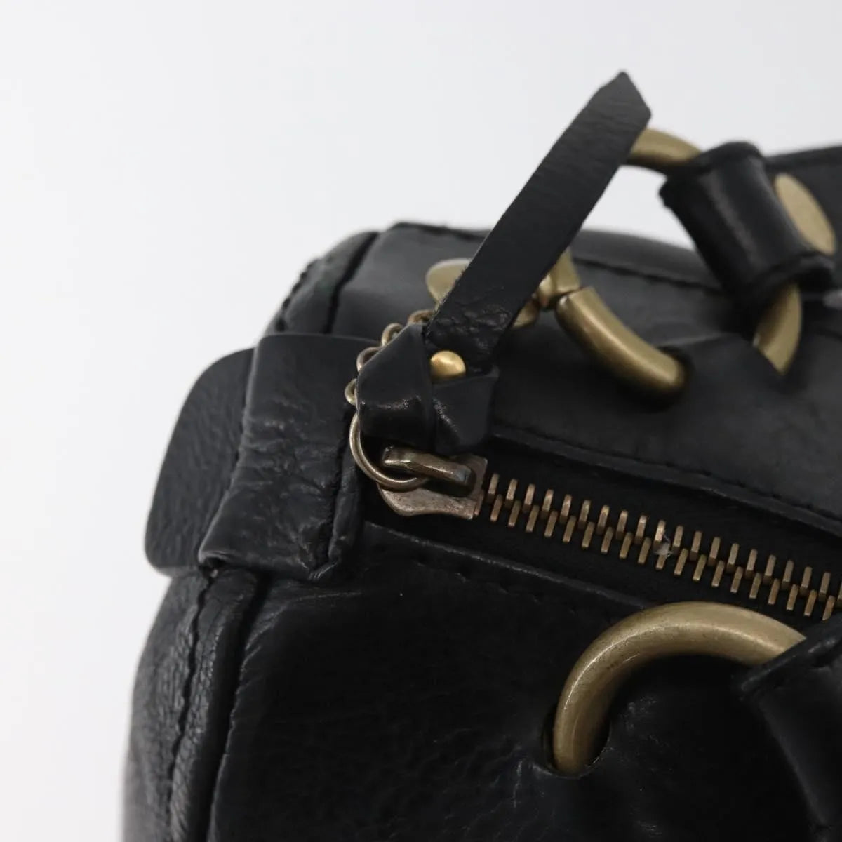 Celine Vintage Leather Black Leather Handbag (Pre-Owned)