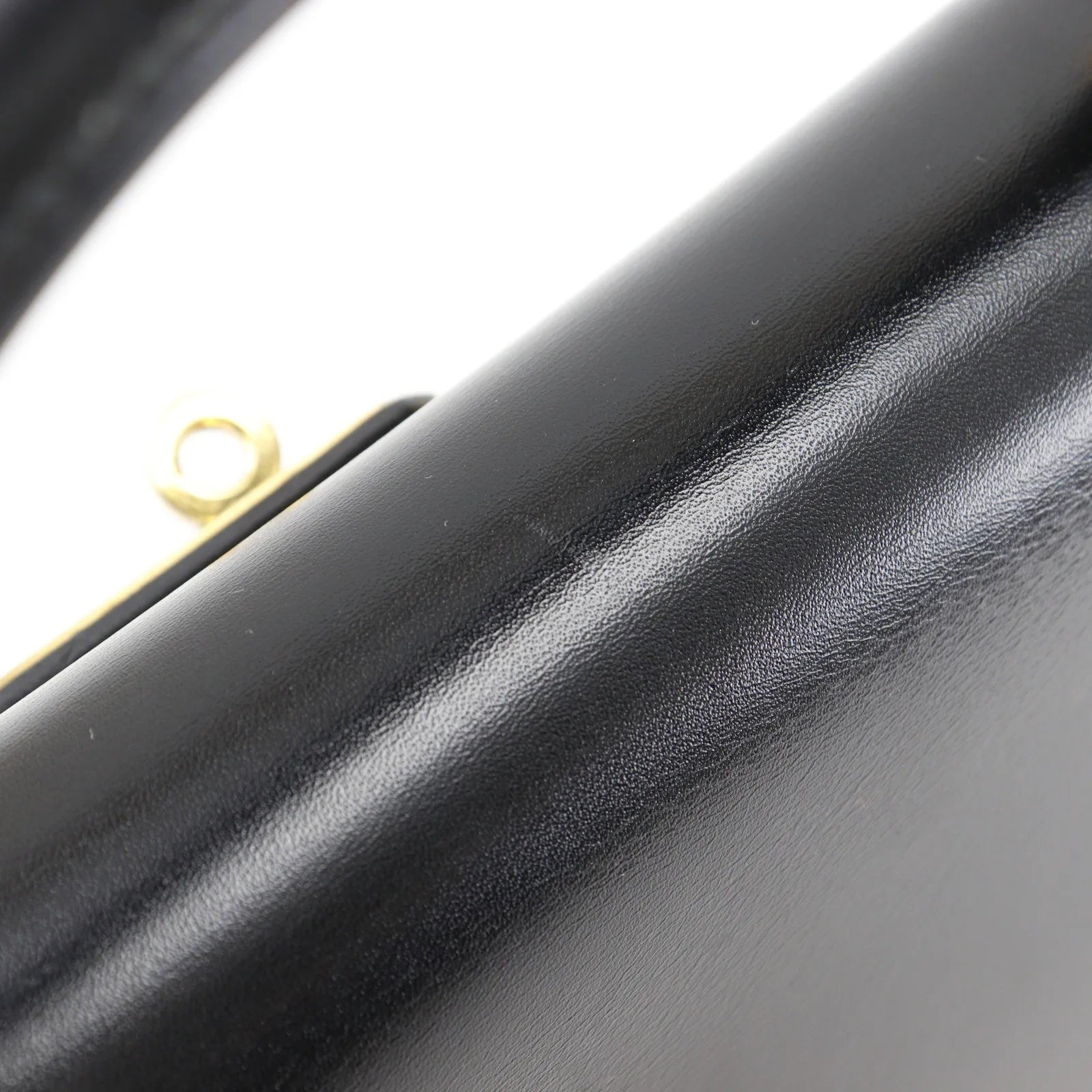 Hermes Kelly Black Box Calf With Gold Hardware Black Leather Handbag (Pre-Owned)