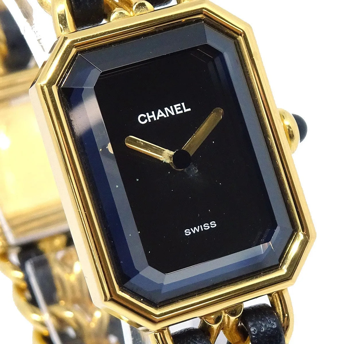 Chanel Premiere Rock Quartz Plated Metal And Leather Watch (Pre-Owned)