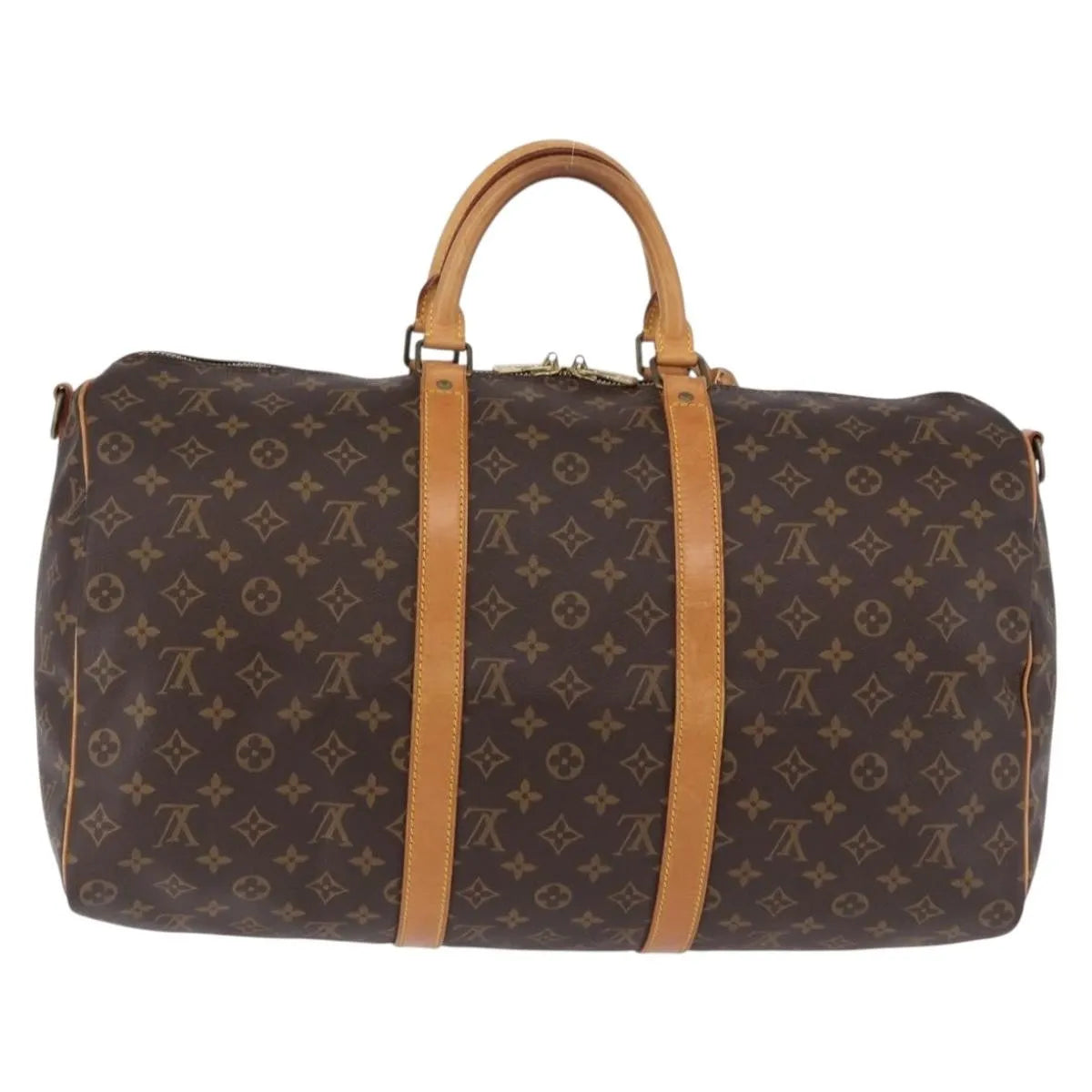 Louis Vuitton Keepall Bandoulière Monogram Brown Canvas Travel Bag Bag (Pre-Owned)