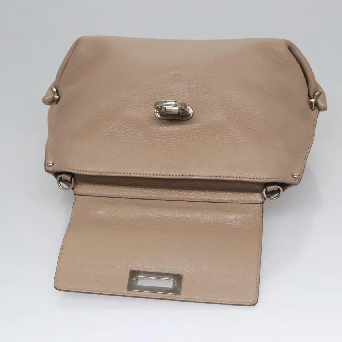 Salvatore Ferragamo Sofia Satchel Leather Beige Leather Handbag (Pre-Owned)