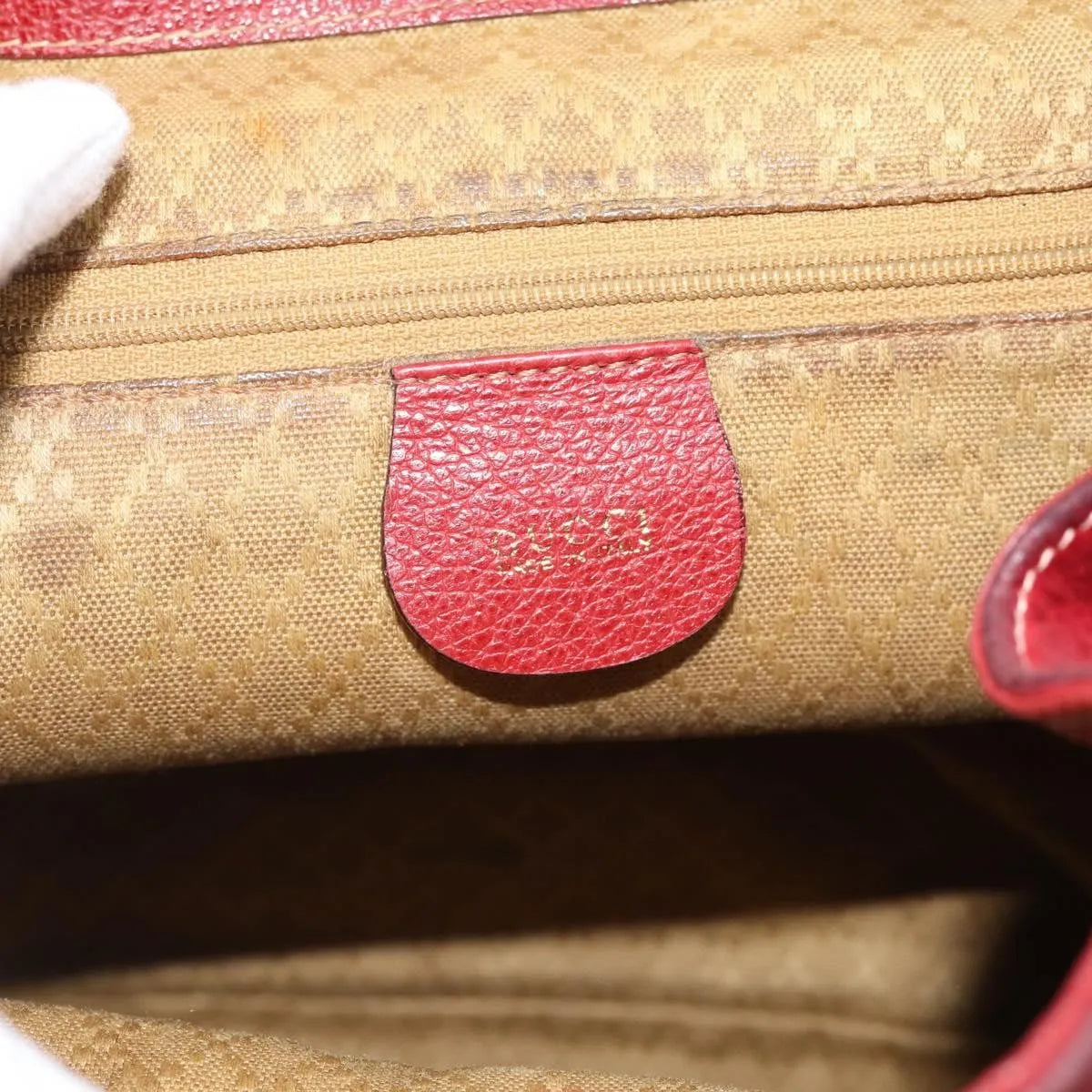 Gucci Vintage Bamboo Suede Red Suede Backpack Bag (Pre-Owned)