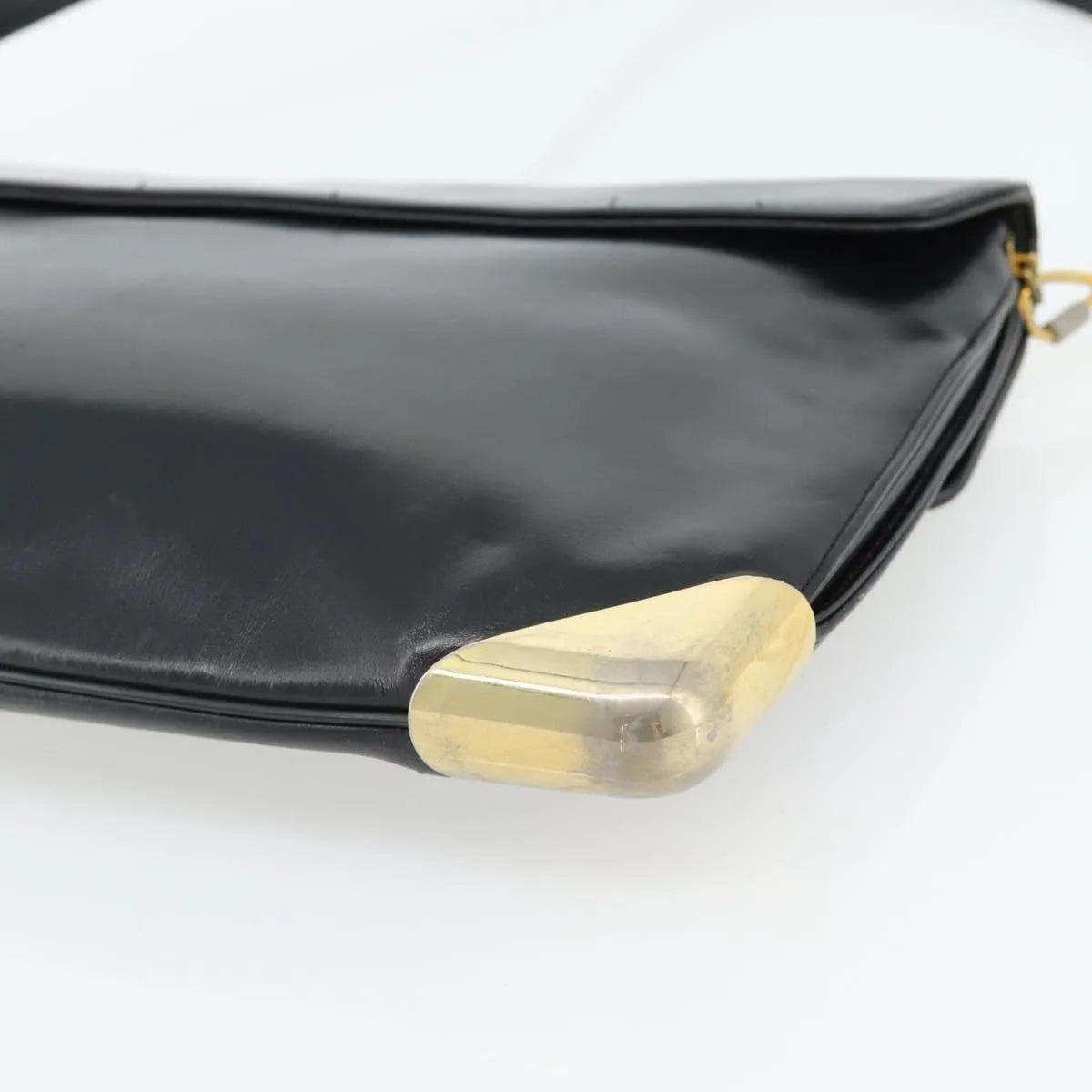 Christian Dior Cd Shoulder Bag Leather Black Leather Shoulder Bag Bag (Pre-Owned)