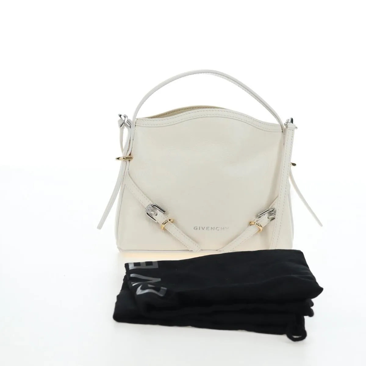 Givenchy Voyou Leather White Leather Shoulder Bag Bag (Pre-Owned)
