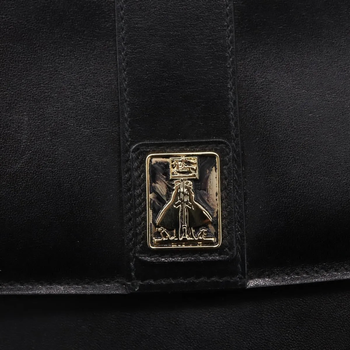 Burberry Nova Check Shoulder Bag Leather Black Leather Shoulder Bag Bag (Pre-Owned)