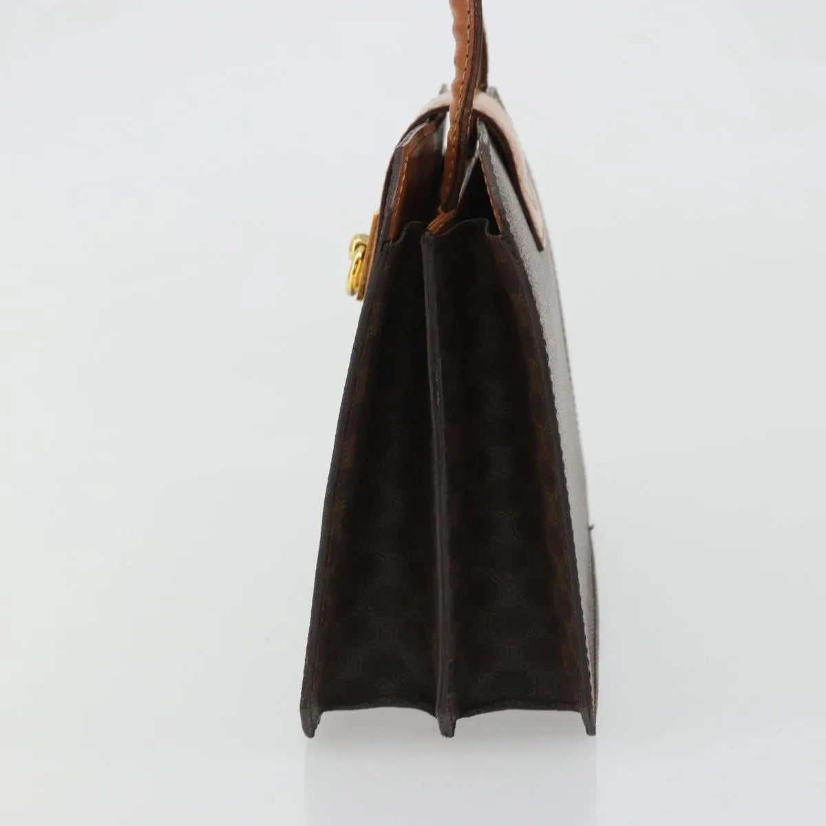 Celine Vintage Macadam Canvas Brown Canvas Handbag (Pre-Owned)