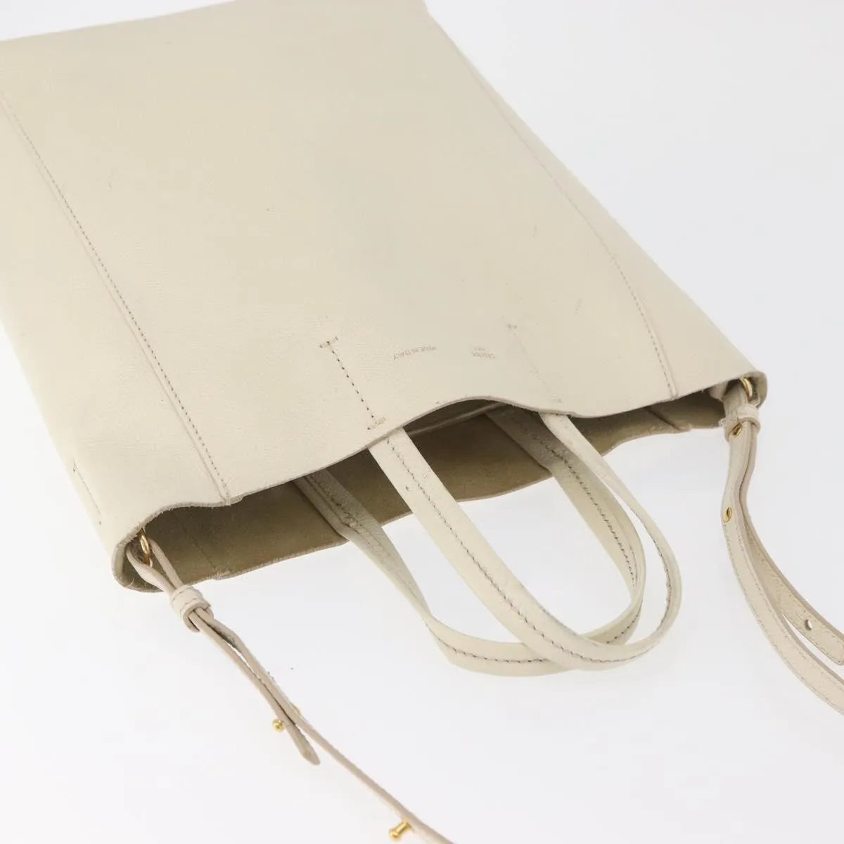 Celine Phantom Cabas Tote Leather White Leather Tote Bag Bag (Pre-Owned)