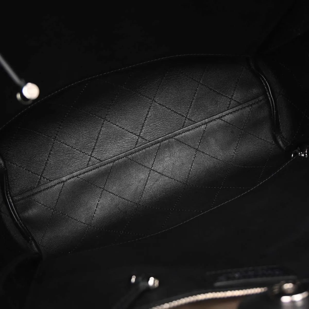 Chanel Covered Cc Shopping Tote Stitched Calfskin Black Leather Tote Bag Bag (Pre-Owned)