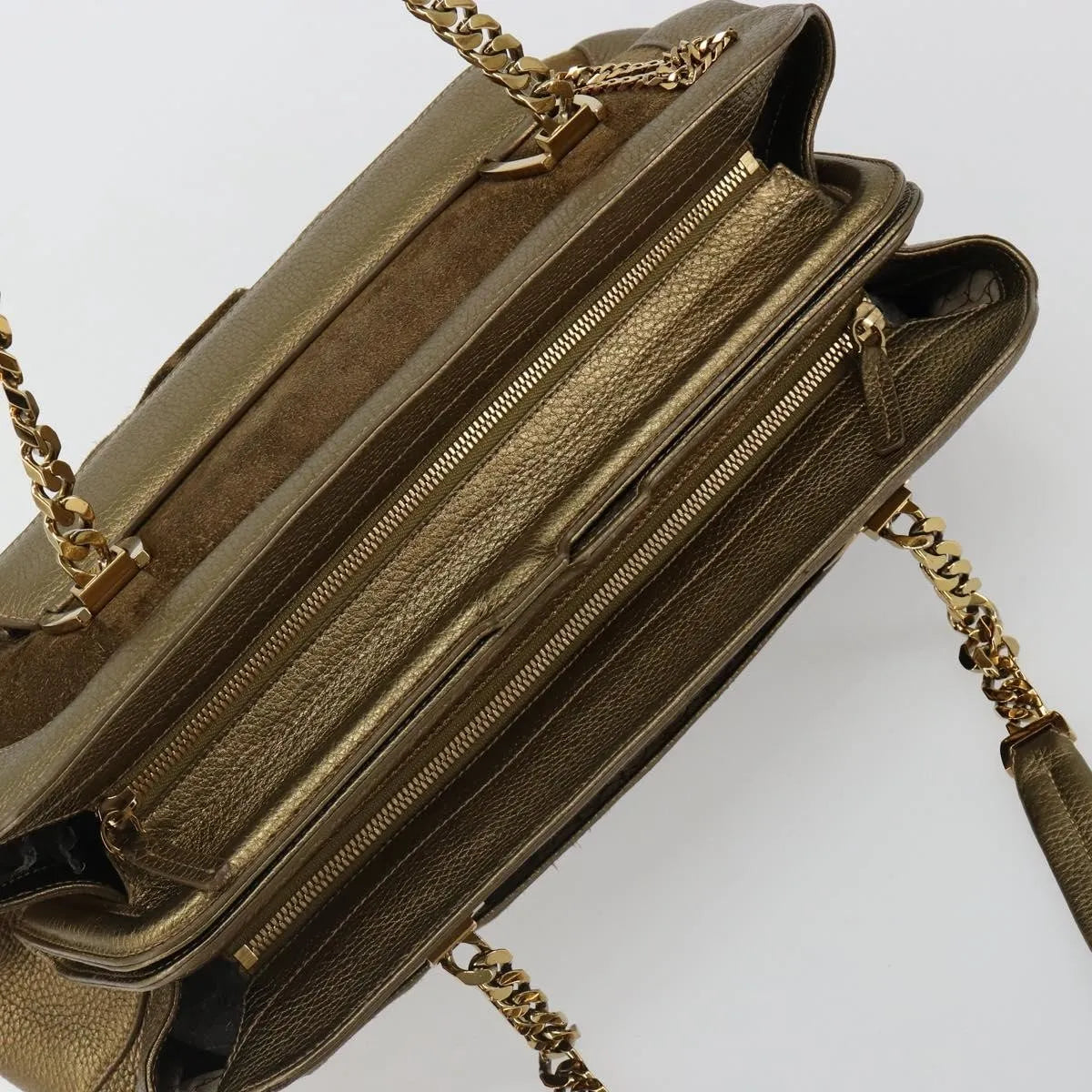 Cartier Chain Ladonia Shoulder Leather Gold Suede Tote Bag Bag (Pre-Owned)