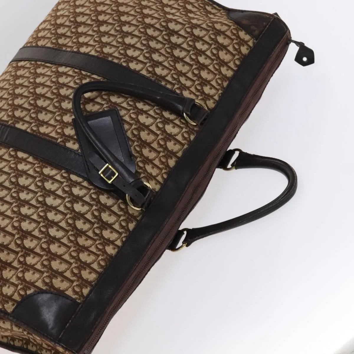 Christian Dior Vintage Trotter Boston Diorissimo Canvas Brown Canvas Handbag (Pre-Owned)