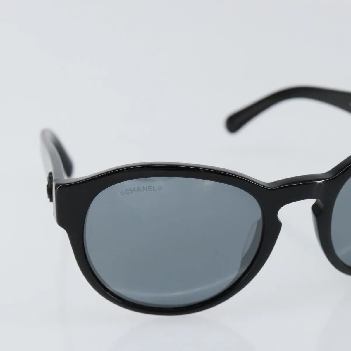 Chanel Chanel Logo Sunglasses Eye Wear Plastic Black Plastic Sunglasse Accessory (Pre-Owned)