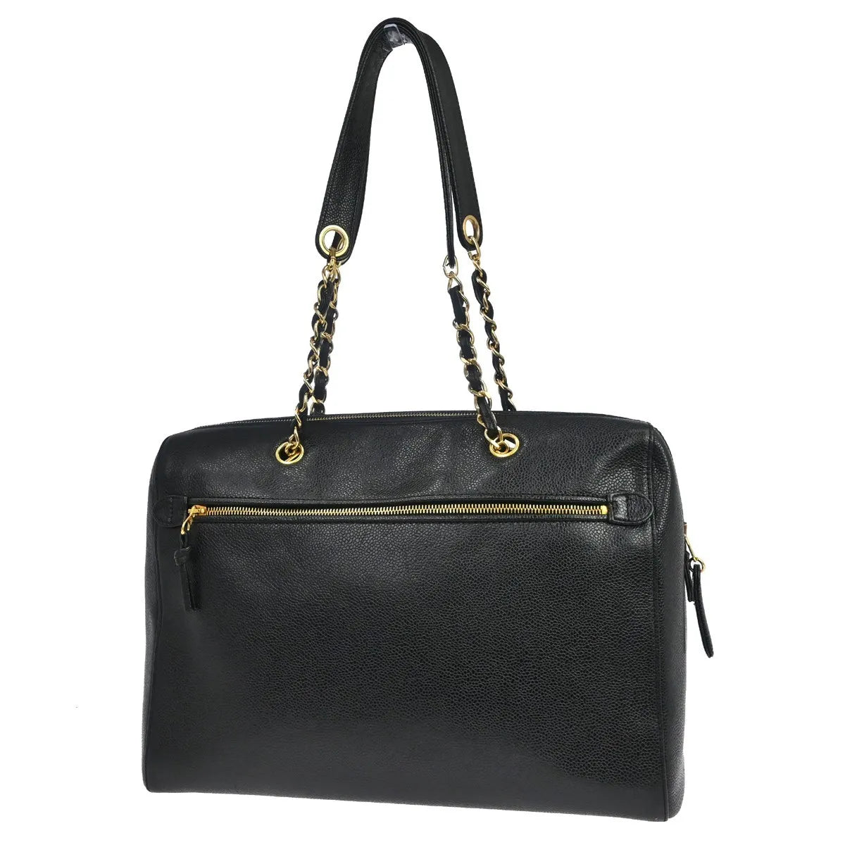 Chanel Vintage Timeless Zip Caviar Black Leather Shoulder Bag Bag (Pre-Owned)