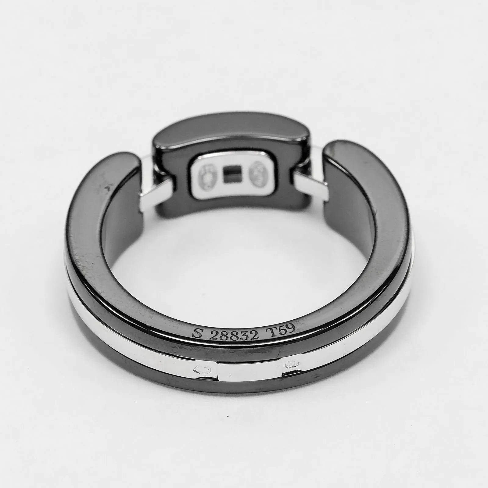 Chanel Ultra 18K White Gold And Ceramic Silver White_Gold Ring Jewelry (Pre-Owned)